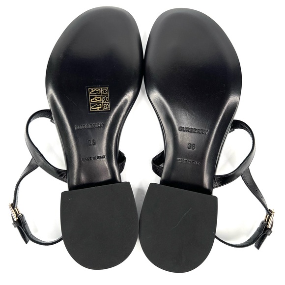 BURBERRY Emily TB Logo Slingback Thong Monogram Leather Sandal EU 36 - US 6 - Picture 8 of 14